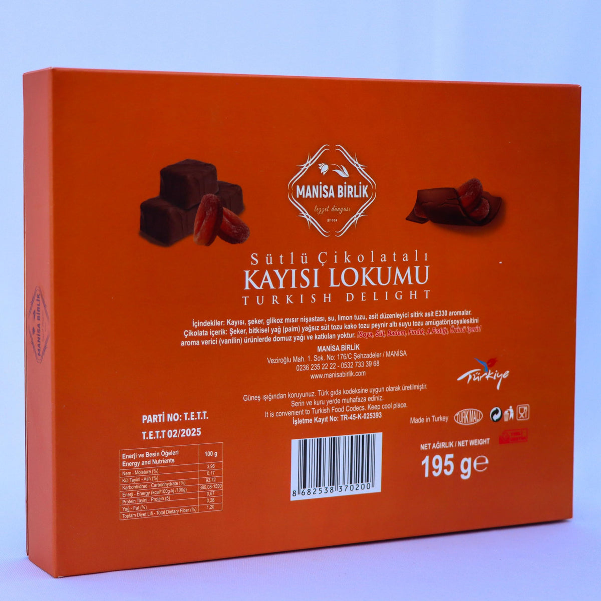 Çikolata Kaplı Kayısı Lokumu