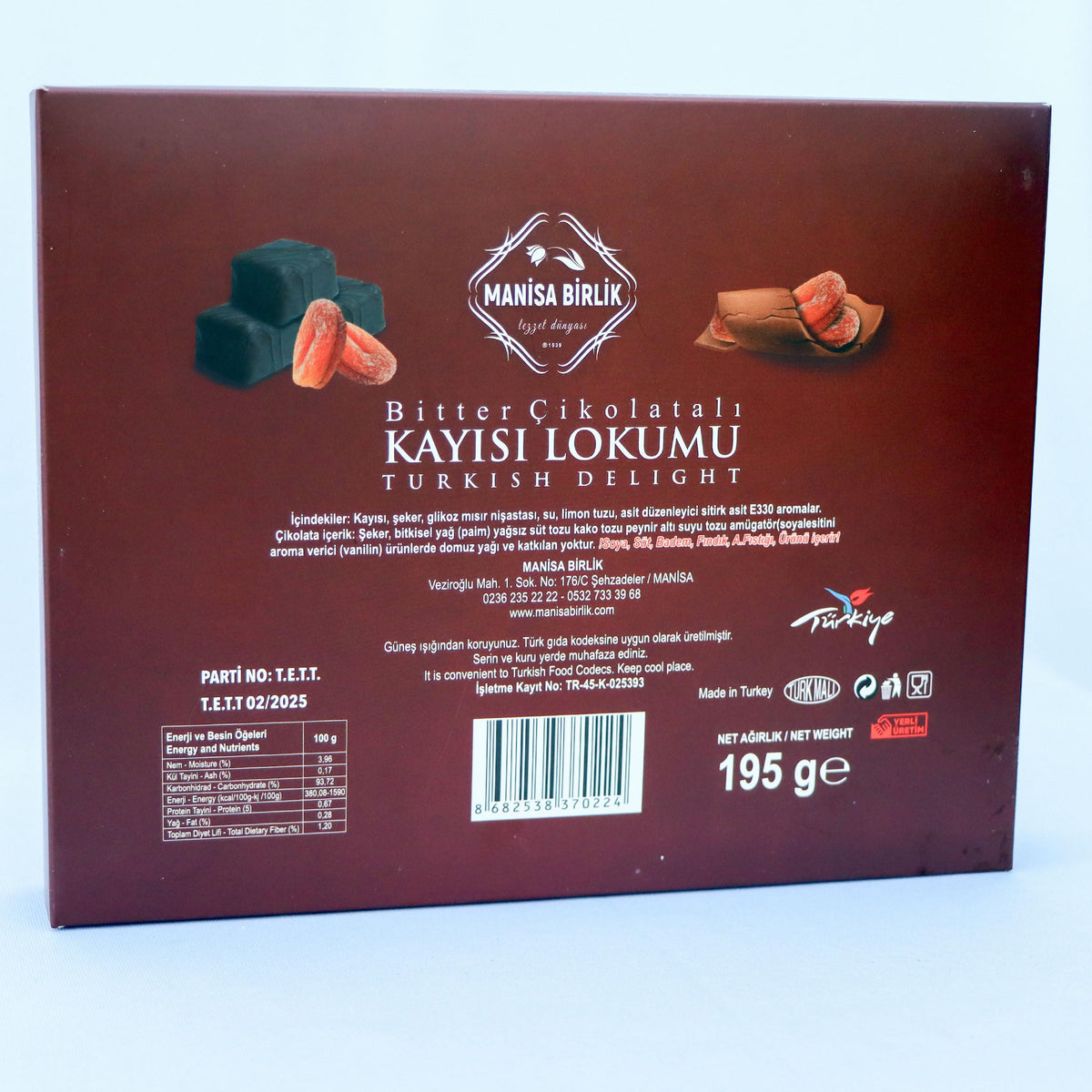 Çikolata Kaplı Kayısı Lokumu